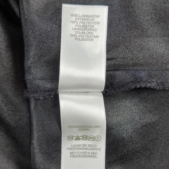 VTG Liz & Co Cocktail Dress Womens 8 Black Ruffled Detail V-Neck Flutter Sleeve - Picture 6 of 13